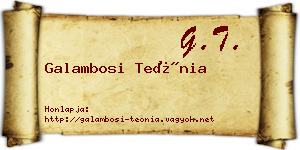 Galambosi Teónia névjegykártya